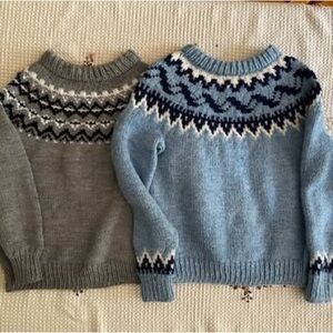 Kids’ Nordic Pattern Sweater Set - Gray and Blue
